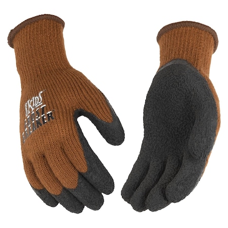 Kinco Coated Gloves, Natural Rubber Latex, Crinkled, Palm, Not Rated Abrasion Level, Brown, S 1 PR 1787-S